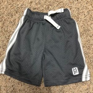Grey and white basketball shorts